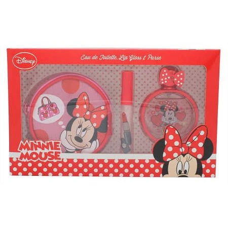 Disney Minnie Mouse Confezione Regalo 50ml EDT + Lucidalabbra + Portamonete Rotondo 3 Disney Minnie Mouse Confezione Regalo 50ml EDT + Lucidalabbra + Portamonete Rotondo