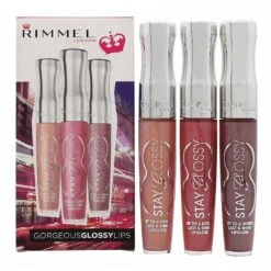 Rimmel Stay Glossy Trio Lucidalabbra Confezione Regalo Non Stop Glamour 120 + Stay My Rose 160 + My Eternity 260
