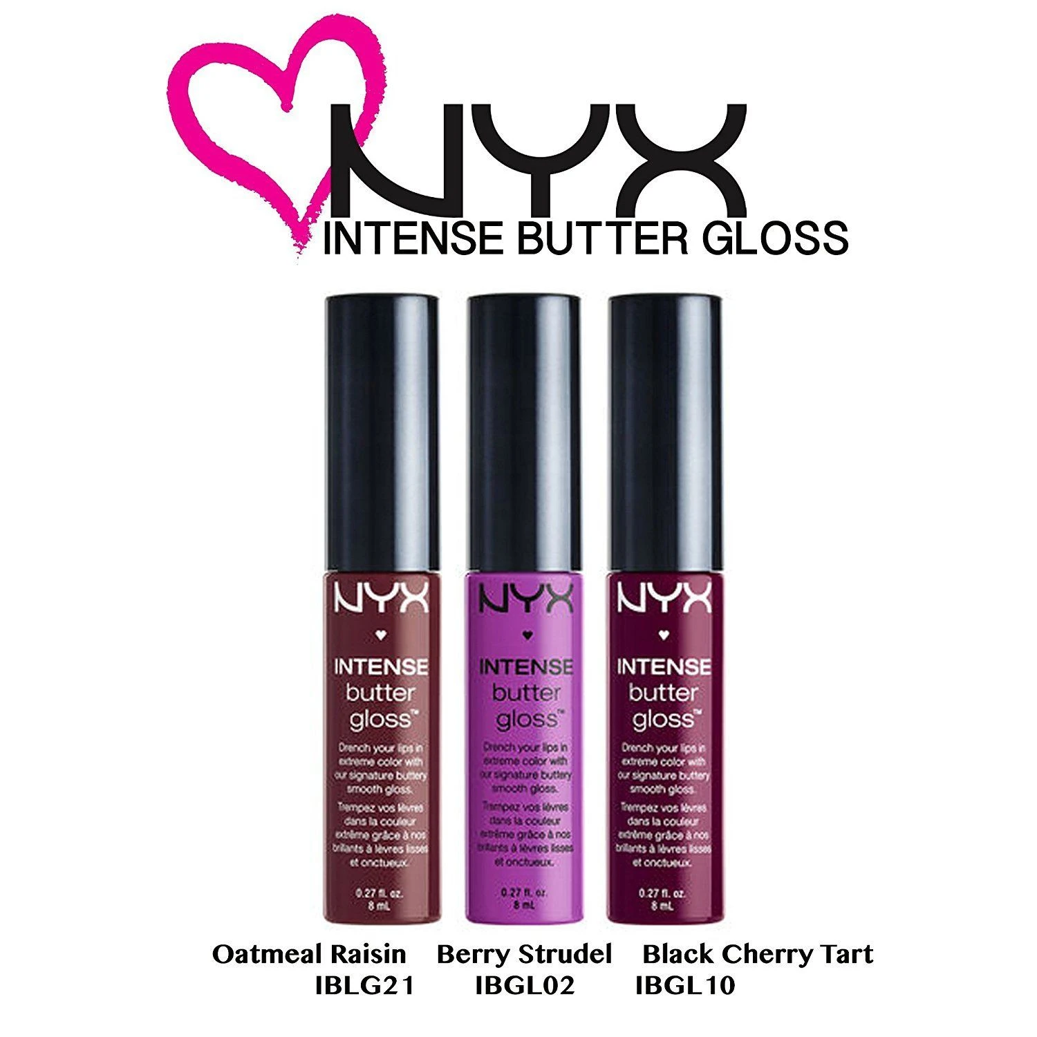 NYX Intense Butter Gloss Set 3 X 8 Ml 3 NYX Intense Butter Gloss Set 3 X 8 Ml